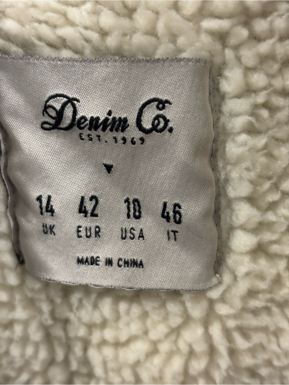 WOMENS Denim & CO. Sherpa-Lined Denim Jacket medium blue snaps on front SZ 14 - Picture 4 of 10